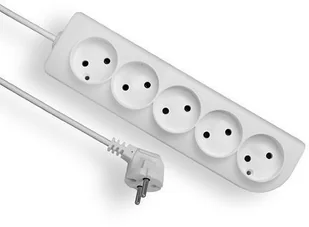 Elgotech Przedłużacz 5 gniazdowy bez uziemienia 2x1 3m Biały PSN-53 - Przedłużacze i rozgałęźniki - miniaturka - grafika 2