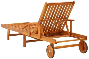 vidaXL Leżaki z poduszkami i stolikiem, 2 szt., lite drewno akacjowe! 3077355 - Leżaki ogrodowe - miniaturka - grafika 5