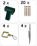 Place zabaw - Just Fun ZESTAW montażowy do huśtawki do belki kwadratowej - łączniki, obejmy, kotwa, śruby - miniaturka - grafika 1