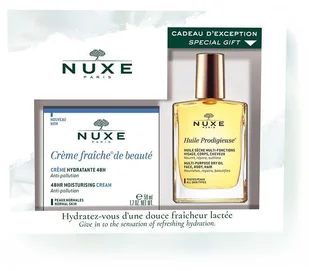Nuxe Creme Fraiche de Beaute promocyjny zestaw krem nawilżający do skóry normalnej 50 ml nowa formuła + prodigieuse huile wielofunkcyjny suchy olejek do twarzy ciała i włosów 30 ml GRATIS ! | - Balsamy i kremy do ciała - miniaturka - grafika 3