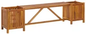 Ławki ogrodowe - vidaXL Ławka ogrodowa z 2 donicami, 150x30x40 cm, lite drewno akacjowe - miniaturka - grafika 1