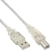 Kable USB - InLine Kabel USB Typ A męski B męski przeźroczysty 0.5m 34505T - miniaturka - grafika 1