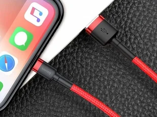 Baseus Kabel Baseus Cafule USB Lightning do iPhone iPad iPod 2A 3m Czerwony CALKLF-R09 - Adaptery i przejściówki - miniaturka - grafika 7