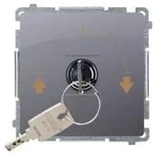 Wyłączniki światła i elektryczne - Kontakt Kontakt_Simon Łącznik chwilowy żaluzjowy z kluczem. 3 pozycyjny. I-0-II" 2 styki N/O. Możliwość wyjęcia klucza tylko w pozycji 0 srebrny mat BMPZK.01/43 - miniaturka - grafika 1