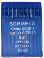 Akcesoria i części do maszyn do szycia - Schmetz Igły 80 B27 DCx27 do owerloków przemysłowych B-27 80 - miniaturka - grafika 1