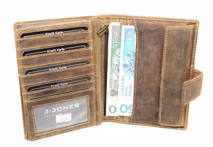 Jennifer Jones CA$H Portfel Męski Skórzany Miękka Skóra Licowa Bardzo Duży Pionowy Z Zapięciem Etui Na Dokumenty 5494 - Portfele - miniaturka - grafika 9