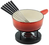 Zestawy do fondue - KUHN RIKON żeliwa ser zestaw do fondue, 9-częściowy, nadaje się do kuchenek indukcyjnych, caquelon, Rechaud, palnik, talerz, drewna bambusowego, stal nierdzewna,,,,, 32236 32236 - miniaturka - grafika 1