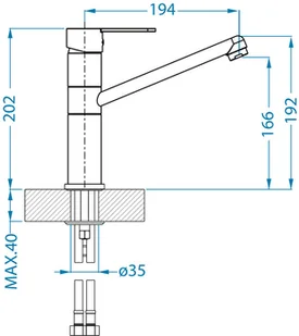 Alveus ZENIT piasek G22 - Baterie kuchenne - miniaturka - grafika 2