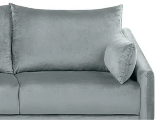 Beliani Beliani Sofa narożna prawostronna welur szara VARDE - Narożniki - miniaturka - grafika 8