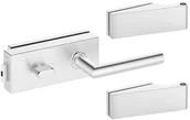 Klamki - Zestaw okuć do drzwi szklanych PLATO z blokadą wewnętrzną Lewy VOSTER - miniaturka - grafika 1