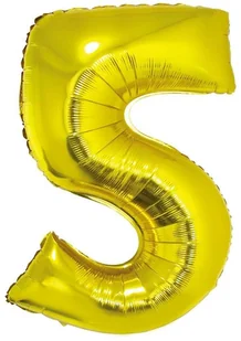 GoDan Balon foliowy cyfra 5, 14", złota FG-C35Z5 - Balony i akcesoria - miniaturka - grafika 2