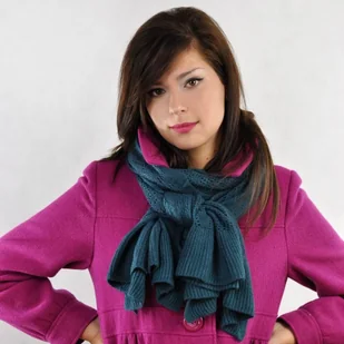 Art of Polo Szalik ażurowy z falbanką - Apaszki i szaliki damskie - miniaturka - grafika 2