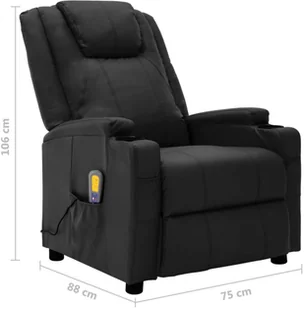 vidaXL Lumarko Elektryczny fotel masujący, rozkładany, czarny, sztuczna skóra 3073795 - Fotele - miniaturka - grafika 10