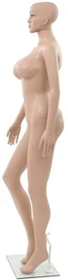 vidaXL Manekin damski ze szklaną podstawą, beżowy, 180 cm vidaXL - Manekiny wystawowe - miniaturka - grafika 4