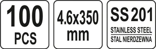 Yato OPASKI ZACISKOWE ZE STALI NIERDZEWNEJ 4.6X350MM 100SZT - Narzędzia warsztatowe - miniaturka - grafika 5