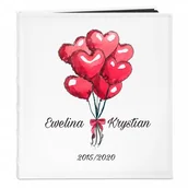 Albumy fotograficzne - NA Murrano Album Zdjęcia Duży Dla Pary Balony Serca Nadruk ALB-BC-BK-UV-013 - miniaturka - grafika 1
