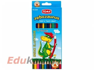 Toma Kredki ołówkowe elastyczne Zębozaurus 12 kolorów - Kredki, ołówki, pastele i pisaki - miniaturka - grafika 2