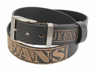 Arucce (PL) Pasek Skórzany Arucce (PL) Tłoczony Napis "JEANS" Skóra Naturalana DW EXTRA 40 mm CZARNY MATOWY - Paski Arucce (PL) Pasek Skórzany Arucce (PL) Tłoczony Napis "JEANS" Skóra Naturalana DW EXTRA 40 mm CZARNY MATOWY - Paski - miniaturka - grafika 4