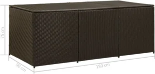 vidaXL Skrzynia ogrodowa z polirattanu, 180 x 90 x 75 cm, brązowa vidaXL - Pozostałe meble ogrodowe - miniaturka - grafika 9