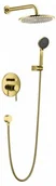 Zestawy prysznicowe - Blue Water Zestaw prysznicowy podtynkowy z deszczownicą i słuchawką DEN-ZKP.150 kolor ZŁOTY BW-5901730616040) - miniaturka - grafika 1