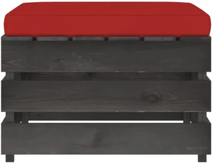 vidaXL Modułowy stołek z poduszką impregnowane na szaro drewno 3068138 - Pufy i podnóżki - miniaturka - grafika 4