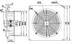 NeoAir Wentylator przemysłowy wyciągowy YWF-2E-630B-137/70-B Wentylator wyciągowy 630mm - Wentylatory przemysłowe - miniaturka - grafika 2