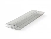 Inne akcesoria dekarskie - Profil H do łączenia płyt poliwęglanowych 10 mm/ 2 m - miniaturka - grafika 1