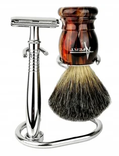 Zestaw Do Golenia Pędzel Z Borsuka Maszynka Tygiel - Zestawy kosmetyków męskich - miniaturka - grafika 2