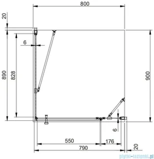 Omnires Manhattan 80x90 MH8090BLTR - Kabiny prysznicowe - miniaturka - grafika 2