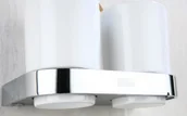 Wieszaki łazienkowe - Art Platino Liwio Uchwyt z dwoma szklankami, chrom LIW-56052 - miniaturka - grafika 1
