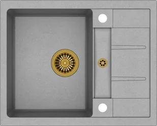 QUADRON MORGAN 116 szary metalik + odpływ złoty PVD (HB8210U5-G1) HB8210U5-G1 - Zlewozmywaki QUADRON MORGAN 116 szary metalik + odpływ złoty PVD (HB8210U5-G1) HB8210U5-G1 - Zlewozmywaki - miniaturka - grafika 1