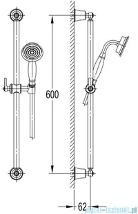 Omnires Armance-S zestaw prysznicowy suwany 1-funkcyjny chrom Armance-SCR - Zestawy prysznicowe - miniaturka - grafika 2
