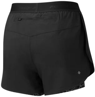 RONHILL RONHILL Spodenki biegowe damskie LIFE TWIN SHORT black mono ripple - Spodnie sportowe damskie - miniaturka - grafika 2