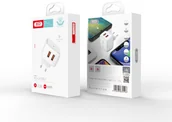 Ładowarki do telefonów - XO Ładowarka sieciowa L61 plus kabel micro biała 2USB 2,4A - miniaturka - grafika 1