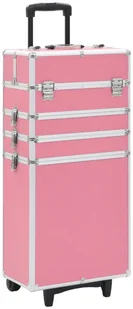 shumee Wózek na akcesoria do makijażu aluminiowy różowy - Kosmetyczki, organizery i kuferki - miniaturka - grafika 2
