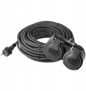 HBF 2 gniazda 20m 1,5mm guma - Przedłużacze i rozgałęźniki - miniaturka - grafika 2