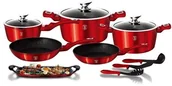 Zestawy garnków i patelni - Berlinger Haus 12 częściowy zestaw garnków, Burgundy Metallic Line - miniaturka - grafika 1
