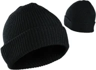 Czapki i chusty sportowe męskie - Ciepła Czapka Zimowa Watch Cap Wełniana - Czarna - miniaturka - grafika 1