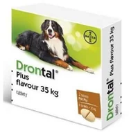 Artykuły przeciw pasożytom - Bayer BAYER Drontal Plus Flavour - preparat przeciwpasożytniczy dla psów 2tab. 1 tab. na 35kg - miniaturka - grafika 1