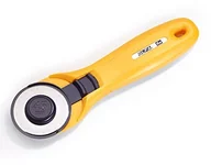 Akcesoria i części do maszyn do szycia - Prym 611379 Maxi Easy nożyk rotacyjny, 45 mm, stal nierdzewna, żółty - miniaturka - grafika 1