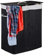 Kosze na bieliznę - Relaxdays bambusowy kosz na bieliznę z pokrywką, 100 l, pojemnik na bieliznę, 2 szuflady, składany, prostokątny, łazienkowy, kolor, STANDARD 10024382_46 - miniaturka - grafika 1