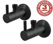 Zawory i kraniki - Alcaplast Zawory kątowe z filtrem 1/2" 3/8" 2 SZT. CZARNY MAT AQ/ARV001-BLACK 2szt - miniaturka - grafika 1