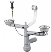 Syfony - Deante ZXY 9912 OSPRZĘT SPACE-SAVER LUX DO ZLEW 1,5 I 2-KOM Z KORKIEM AUTOMATYCZNYM PROSTOKą.TNY PRZELEW Z LOGO - miniaturka - grafika 1