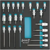 Zestawy narzędziowe - Hazet Zestaw gniazda wkładki do bitów 1/2" 12.5 mm) Hazet 163-119/23 wewnętrzny sześciokąt Wielowypust XZN) 23 szt - miniaturka - grafika 1