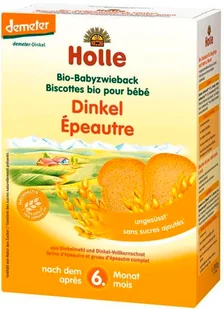Holle Baby Sucharki orkiszowe pełnoziarniste BIO 200 g - Przekąski dla dzieci - miniaturka - grafika 6