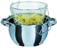 Rondle - GSW 488204 garnek do smażenia na głębokim oleju, z koszyczkiem i szklaną pokrywką, 3 l, stal szlachetna, 22 cm, 3 elementy, srebrny 488204 - miniaturka - grafika 1