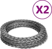 Pozostałe akcesoria do uprawy roślin - vidaXL Drut kolczasty NATO spiralny 2 szt. galwanizowana stal 100m 3057512 - miniaturka - grafika 1