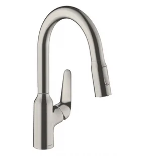 Hansgrohe Focus M42 Bateria kuchenna z wyciąganą wylewką stal szlachetna - Baterie kuchenne - miniaturka - grafika 2