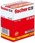 Kołki - Fischer 100 szt SX Kołek rozporowy 8/40 - 100 szt SX Kołek rozporowy 8/4 - miniaturka - grafika 1