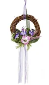 Sztuczne kwiaty - Heitmann ustnej mężczyzna Deco 65129 wieniec na ścianę w kształcie motyla,, wiklina, fioletowym, 22.5 x 21 x 6 cm 65129 - miniaturka - grafika 1